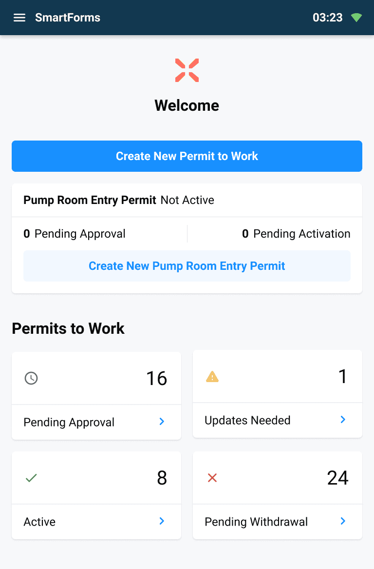 SafeVUE.ai mobile permit request screen