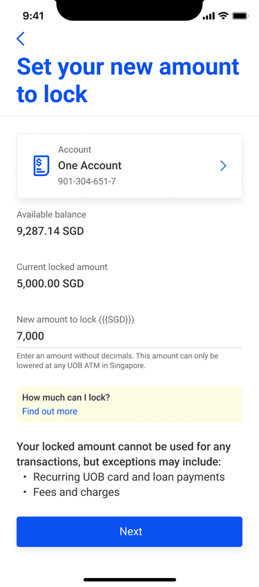 Step 03: Set Lock Amount