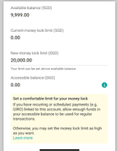 Money lock limit